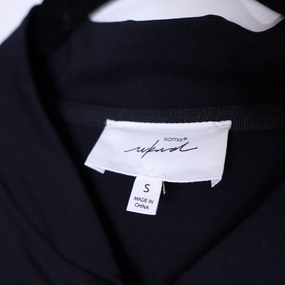 SOMA WKND Tech Knit Bomber Jacket Black Full Zip Long Sleeve Active Women's S - Picture 7 of 8